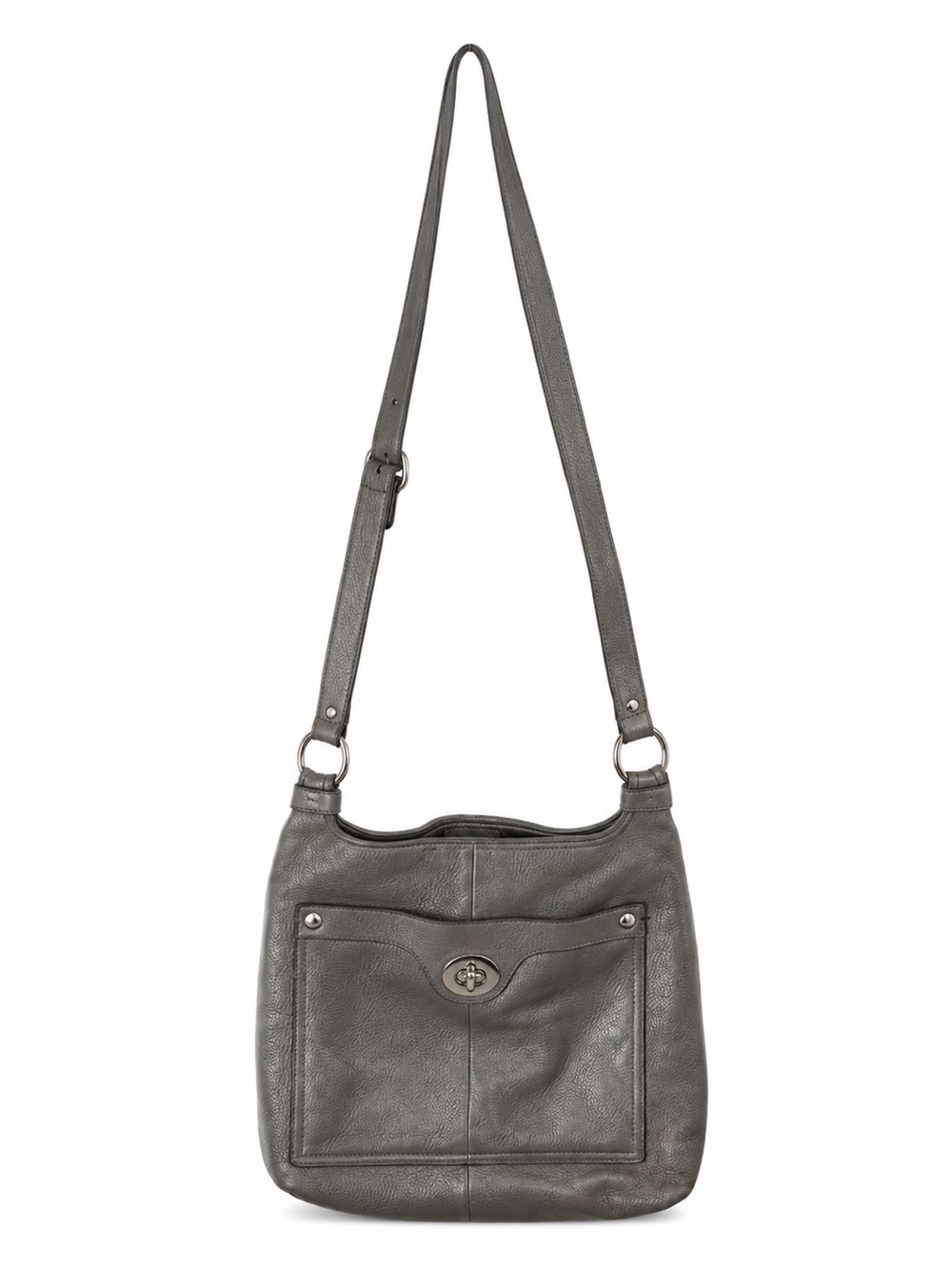 Coach Gray Leather Crossbody Shoulder Bag